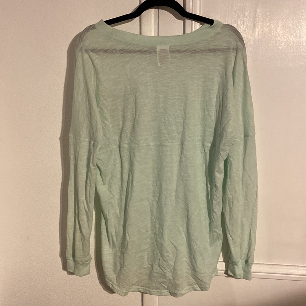 Pink Victoria’s Secret Long sleeve teal shirt Medium *like new* - Picture 3 of 5